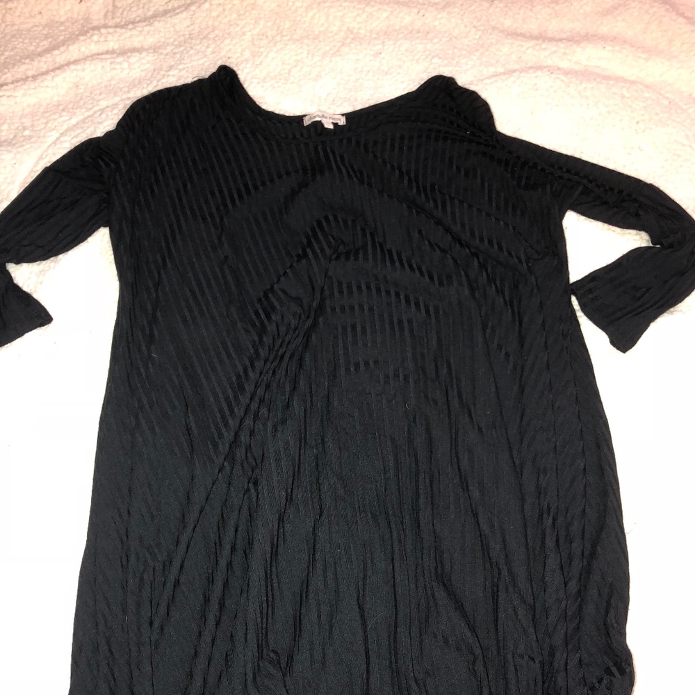 NEVER WORN Black Ribbed Long Sleeve Dress